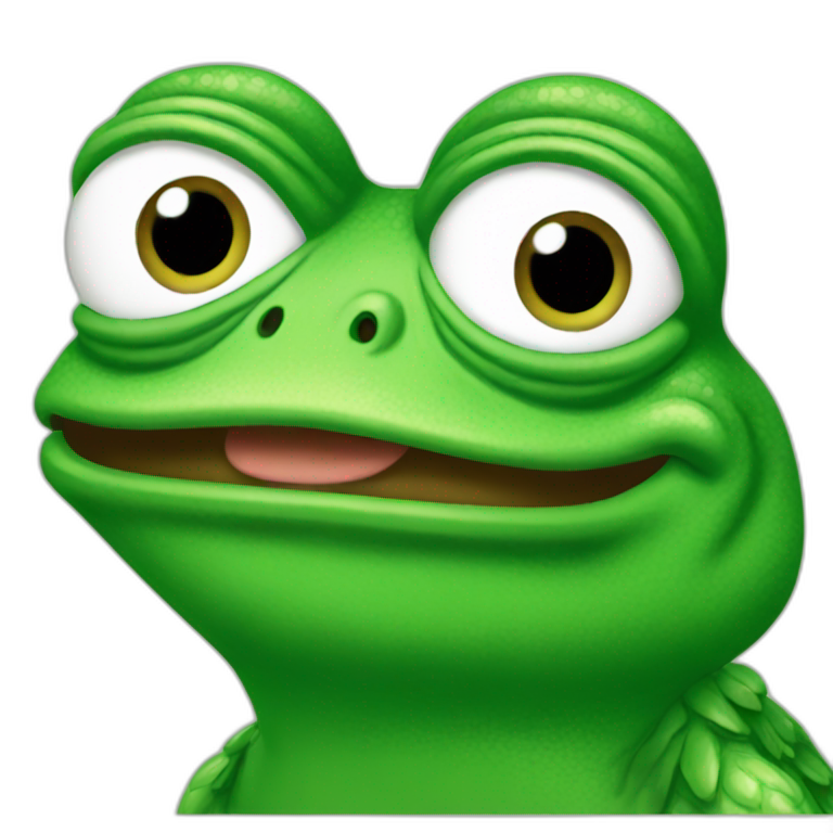 pepe the frog with pink hair | AI Emoji Generator