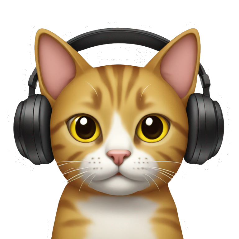 Cat wearing headphones | AI Emoji Generator