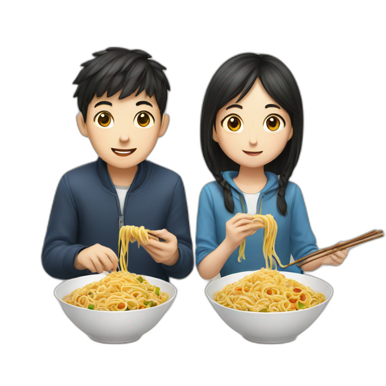 Chinese with noodles | AI Emoji Generator