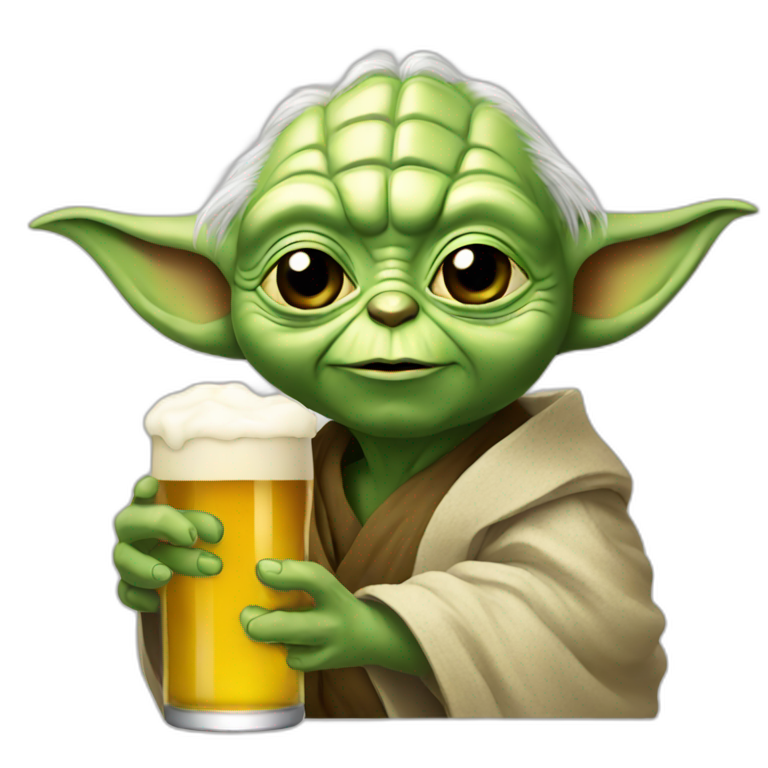 Yoda-drink-beer | AI Emoji Generator