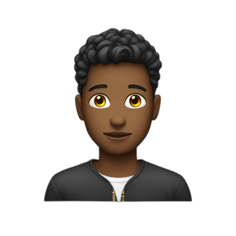 happy boy wearing earrings | AI Emoji Generator