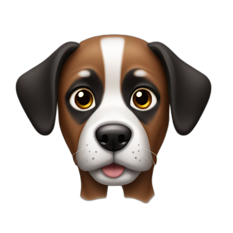 dog with black ears and brown muzzle | AI Emoji Generator