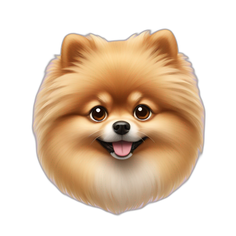 smiling black and tan fluffy pomeranian | AI Emoji Generator