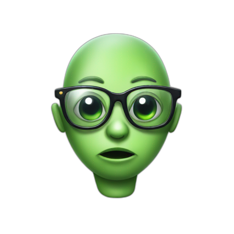 Green Alien Ninja With Red Glasses 