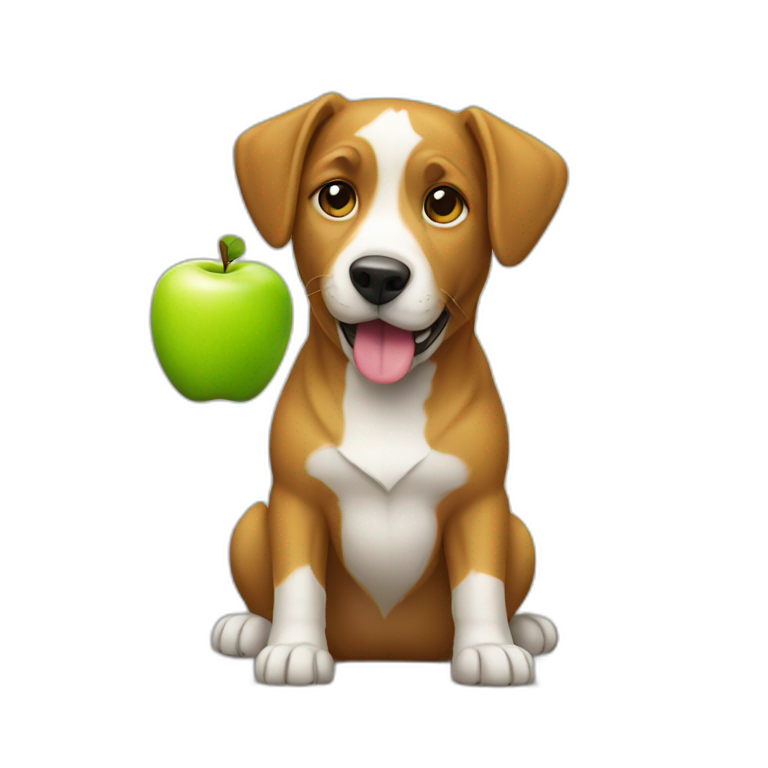 apple in dog mouth | AI Emoji Generator