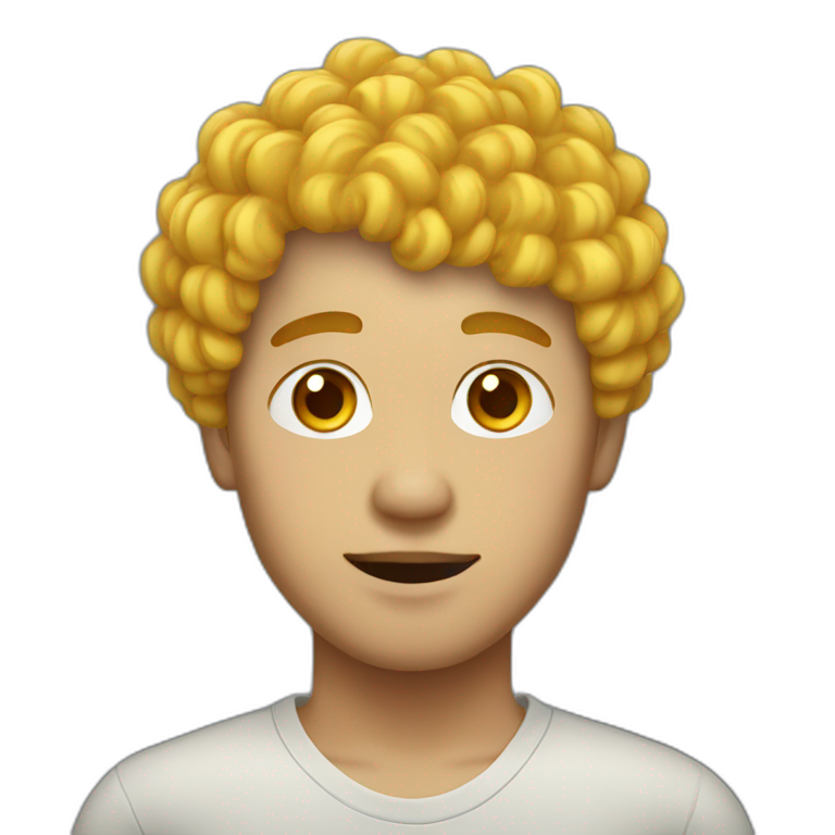 Curly hair male nerd | AI Emoji Generator