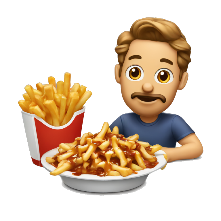 Putin eating a poutine | AI Emoji Generator