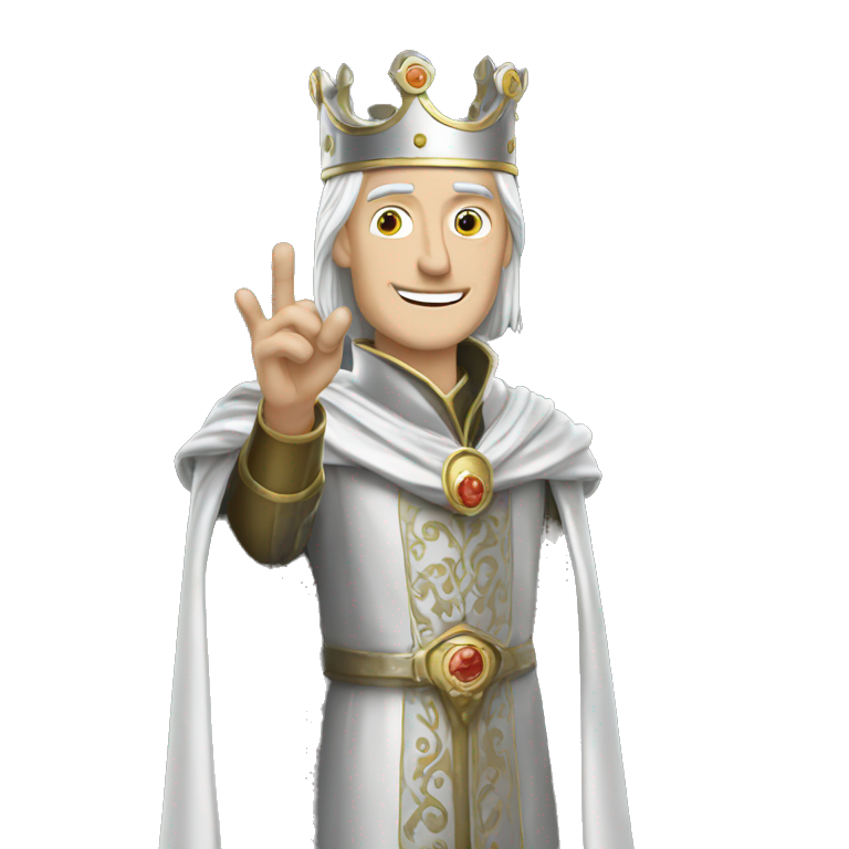 king baldwin IV raising his hand with mask sitting on throne | AI Emoji ...