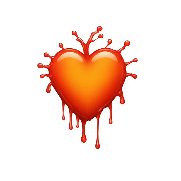 bleeding red heart glowing red-orange | AI Emoji Generator