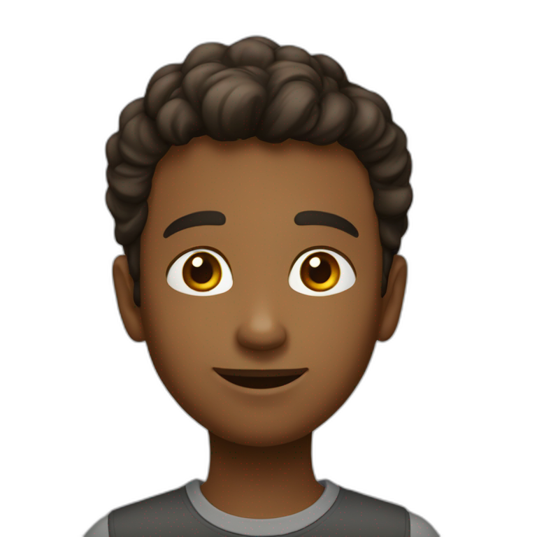 Garçon brun cheveux en pique | ai emoji generator