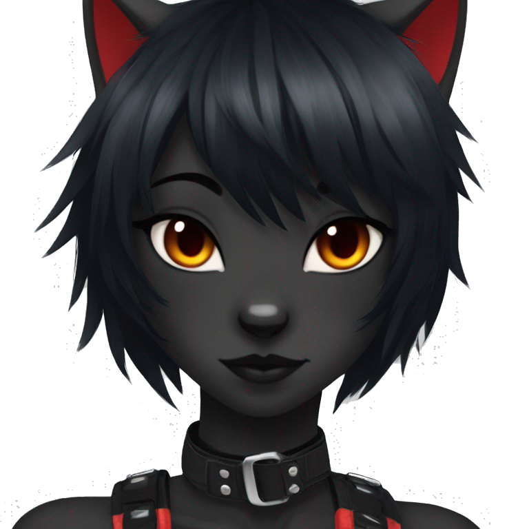 Anthro Edgy Cool Beautiful Black Litten-Noibat-Cat-Fursona with Emo ...