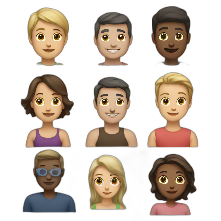 group of people sitting in rows on the side | AI Emoji Generator