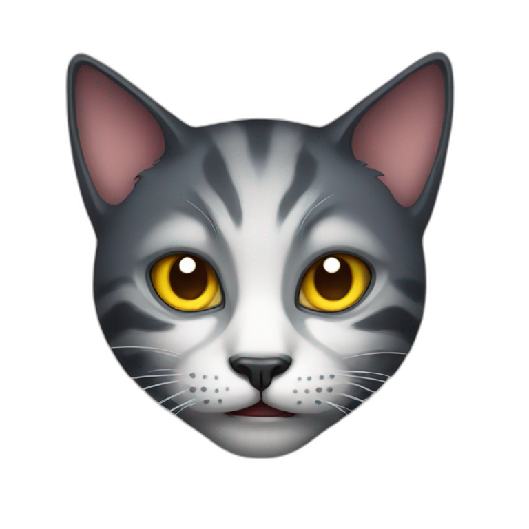 scary purple cat with black eyes | AI Emoji Generator