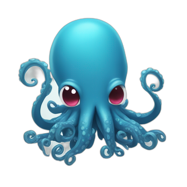 cute blue kraken | AI Emoji Generator