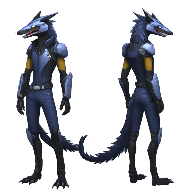 Edgy Futuristic Mechanical Sergal-raptor-nargacuga-vernid | AI Emoji ...