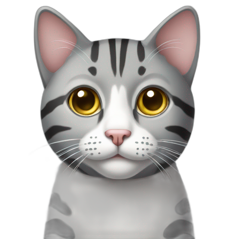 White cat with spots smiling | AI Emoji Generator