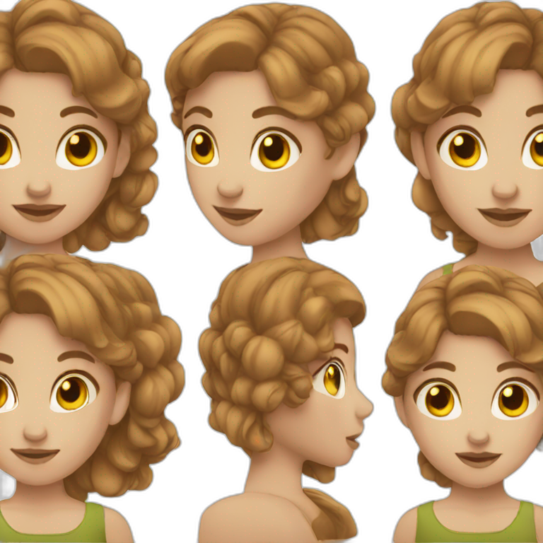 brown hair girl solo | AI Emoji Generator
