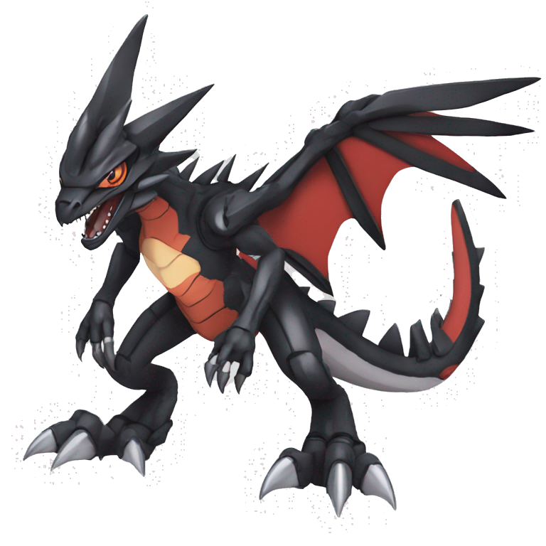 Cool Edgy Black Blue Yellow Digimon-Fakemon-Guilmon-Velociraptor-Dragon ...