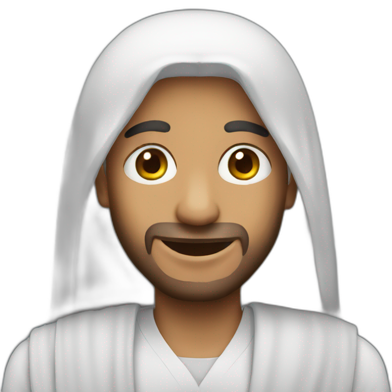 Arab with red and with cagoule | AI Emoji Generator