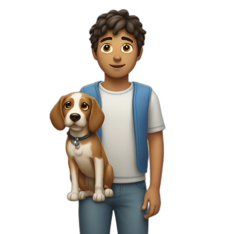 Dog and boy | AI Emoji Generator