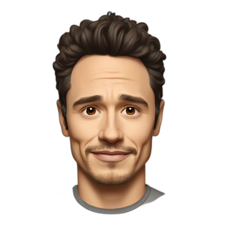 james franco cartoon wearing shirt | AI Emoji Generator