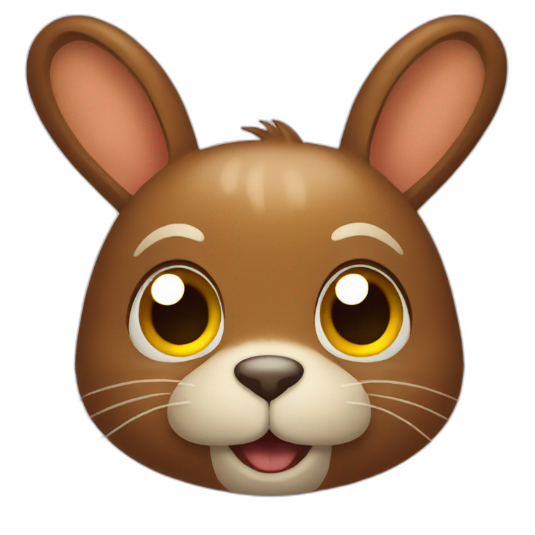 brown bunny with glasses | AI Emoji Generator