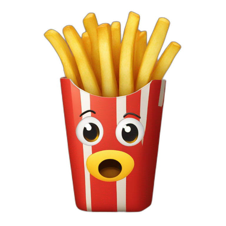 Dog eating French fries | AI Emoji Generator