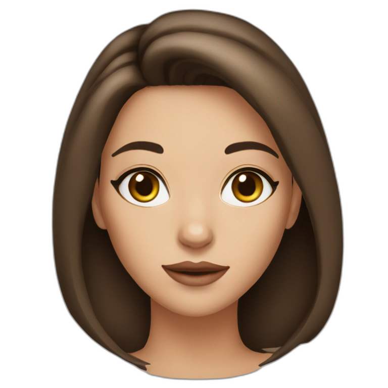 woman white brunette brown eyes | AI Emoji Generator