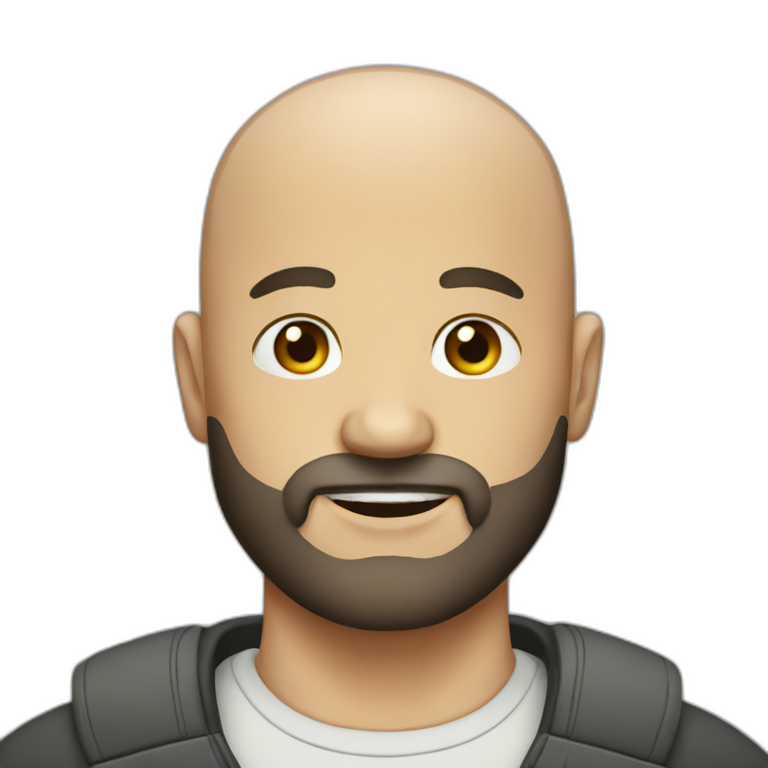 Man with bald viking beard | AI Emoji Generator