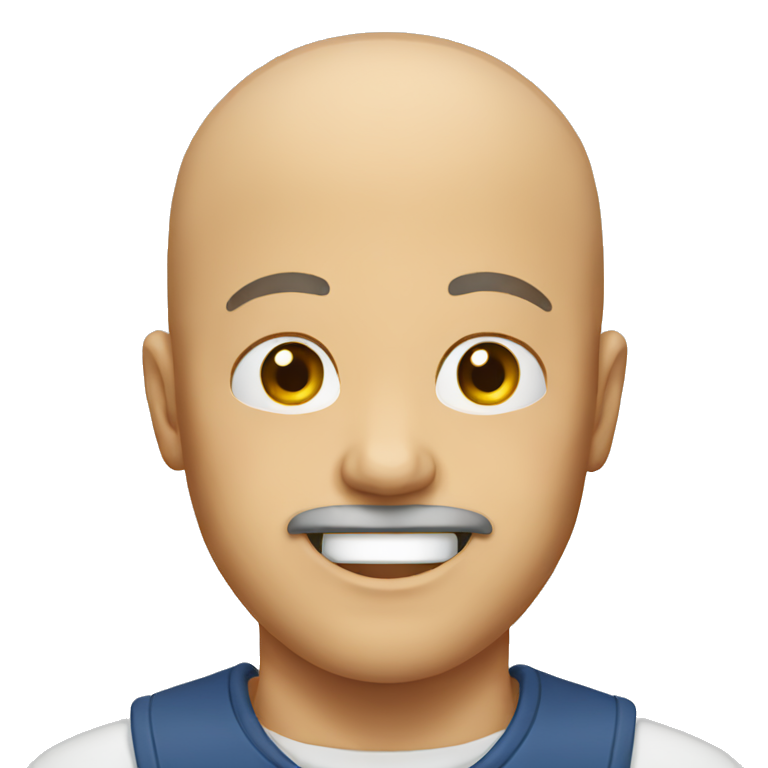 A bald man with his mouth open and mewing | AI Emoji Generator