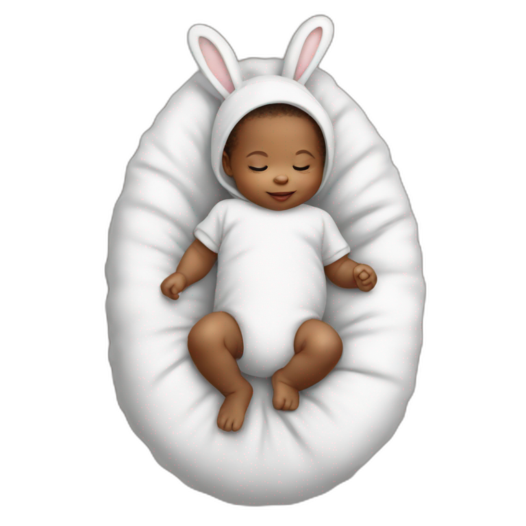 Newborn with bunny ears | AI Emoji Generator