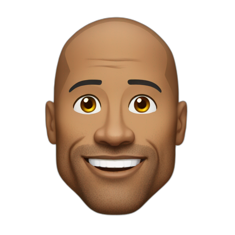 Dwayne Johnson noir et blanc | AI Emoji Generator