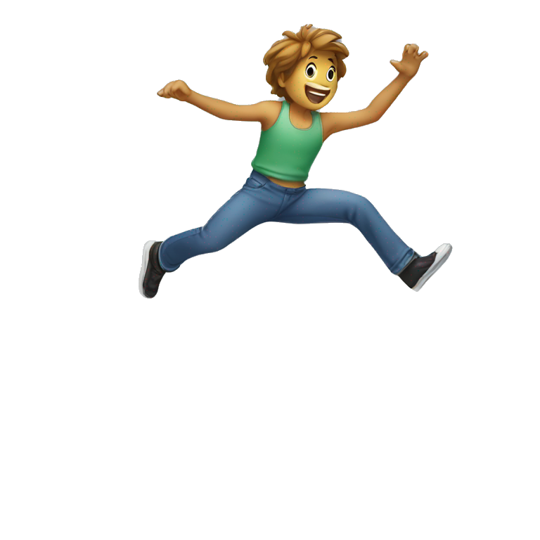 a very happy person jumping in the air | AI Emoji Generator