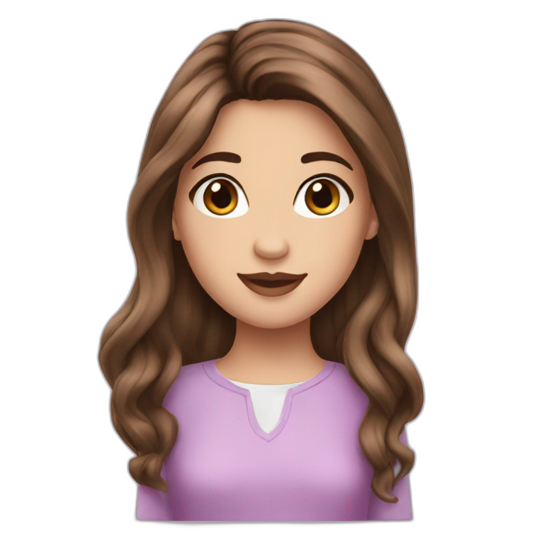 girl brown hair | AI Emoji Generator