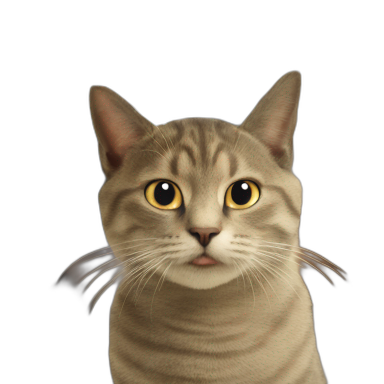 fuzzy cat stares at camera | AI Emoji Generator