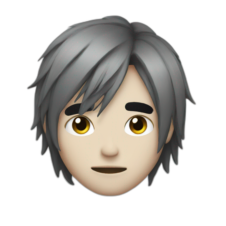 guy black emo hair with a blue adidas beanie | AI Emoji Generator