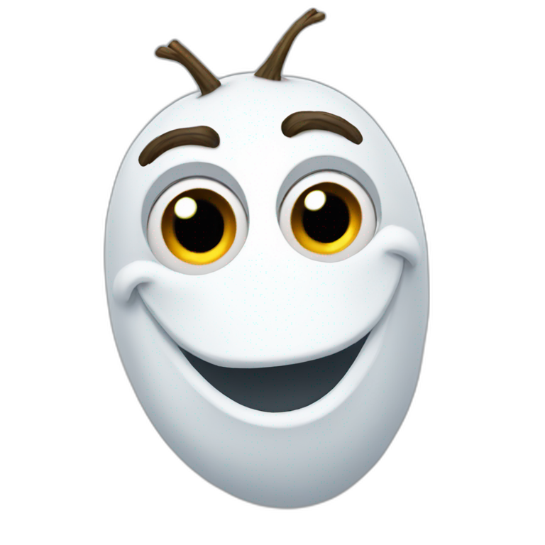 olaf snowman, sad face, frozen, | AI Emoji Generator