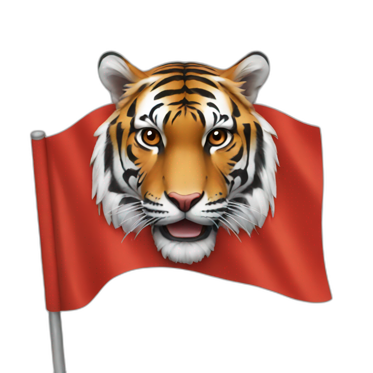 fiery tiger in red background | AI Emoji Generator