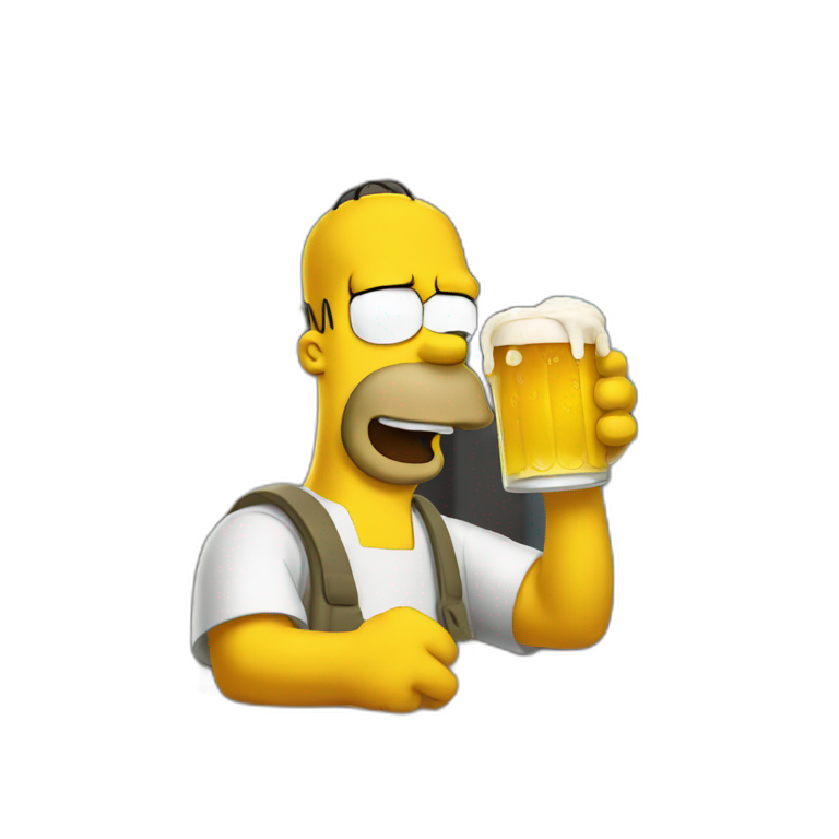 beer holding homer | AI Emoji Generator