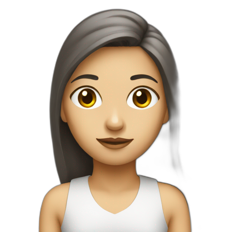 Girl doing coding in laptop | AI Emoji Generator