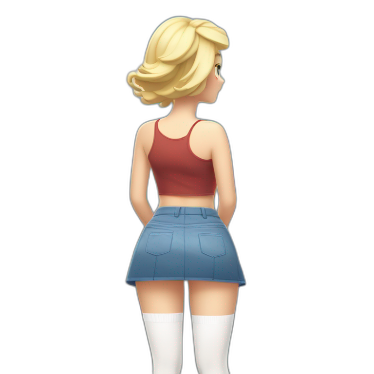 Full Body Curvy Caucasian Beauty Wide Slit Skirt Lifted By The Wind Bikini Ai Emoji Generator 8299