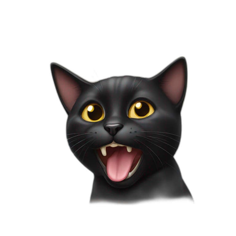 Fluffy Black Cat Face With Tongue Ai Emoji Generator 5247