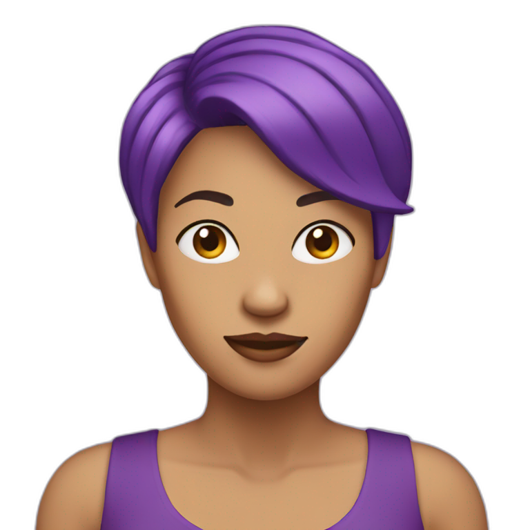 woman with bob haircut and sidecut | AI Emoji Generator