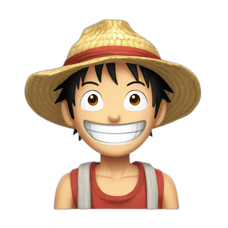 Luffy smiling widely | AI Emoji Generator