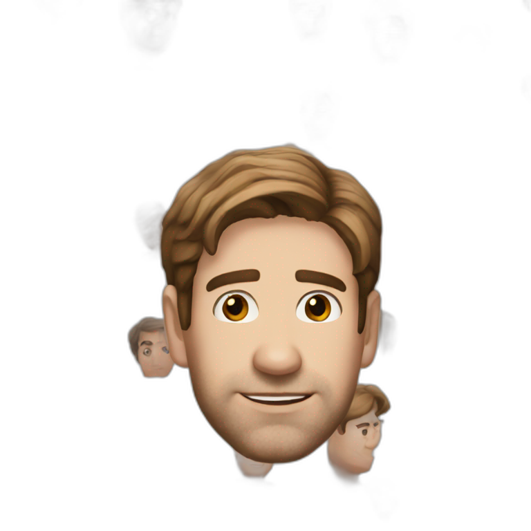 Jim Halpert from The Office looking at the camera face | AI Emoji Generator