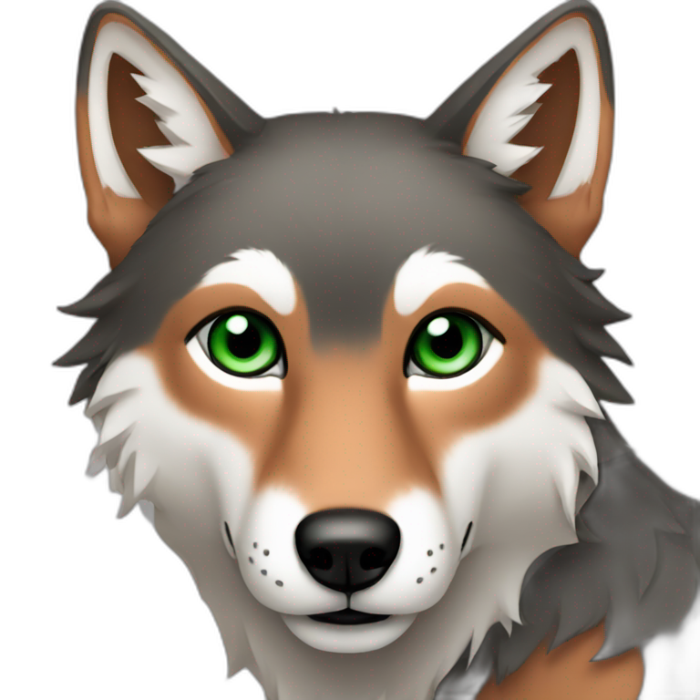 girl with wolf ears and green eyes | AI Emoji Generator