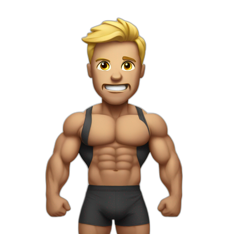 Emanuel macron body builder | AI Emoji Generator