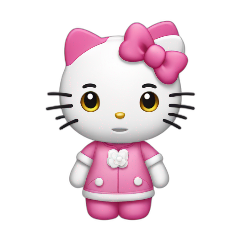 Hello kitty with a spider man cap (very cute) | AI Emoji Generator