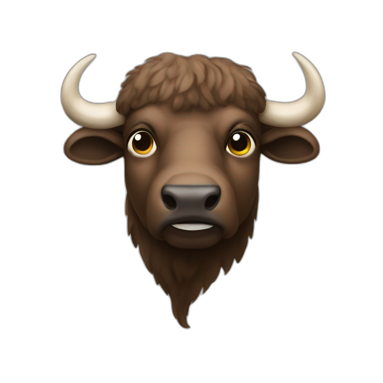 a buffalo wearing a buffalo bills shirt | AI Emoji Generator