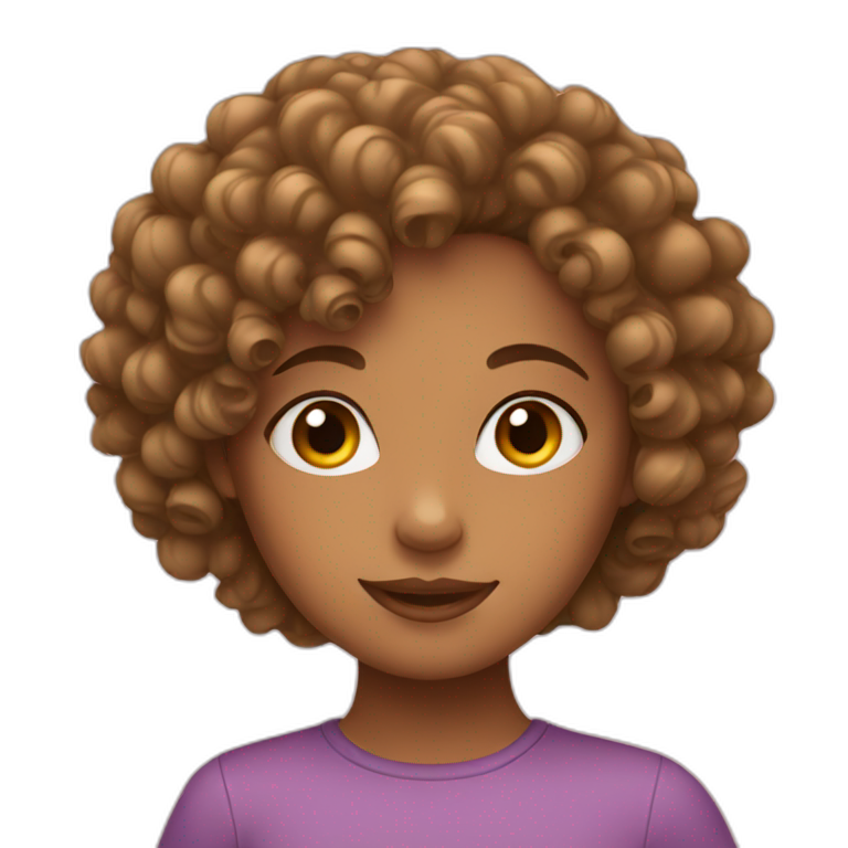 red curly hair girl with google logo | AI Emoji Generator